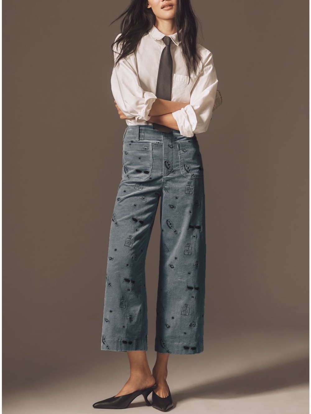 Maeve The Colette Crop Wide Leg Corduroy Pants